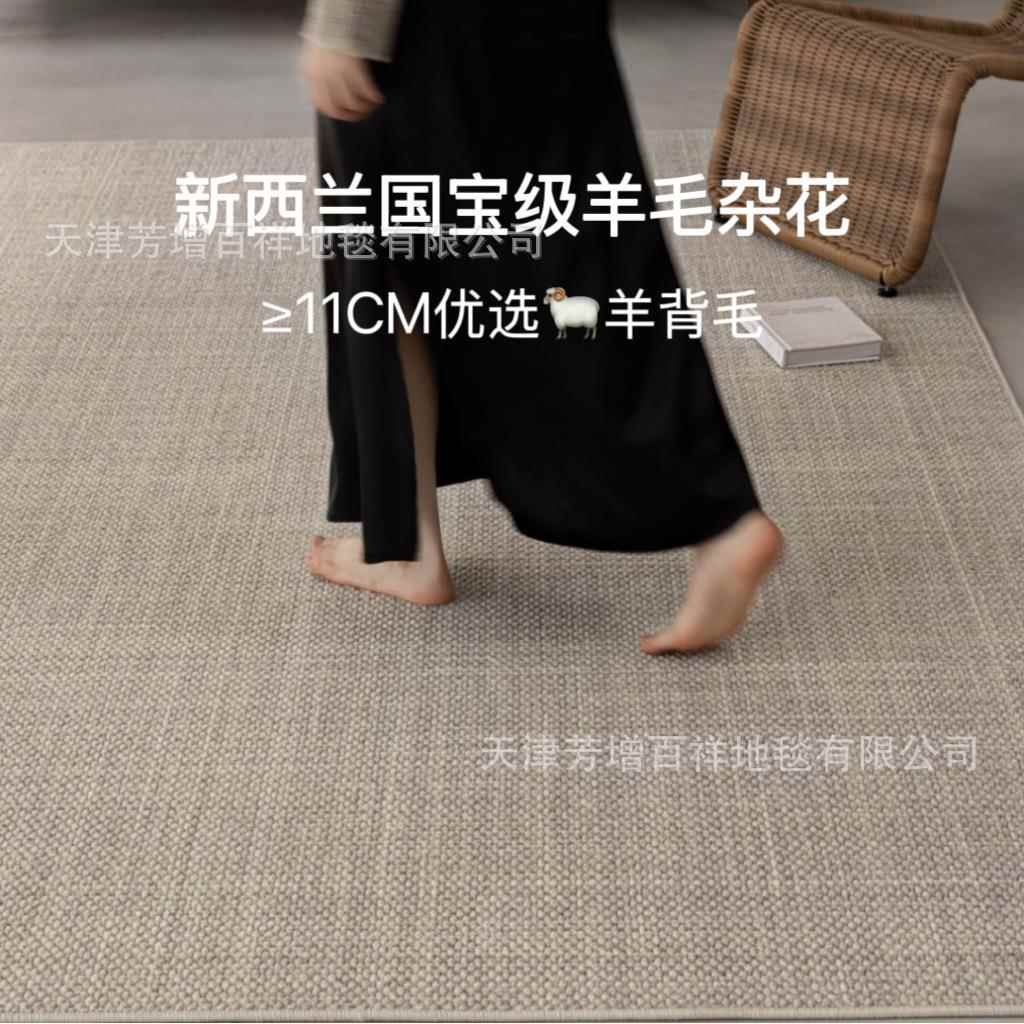新西兰羊毛高级奶油风地毯客厅法式轻奢家用沙发地垫卧室耐脏满铺