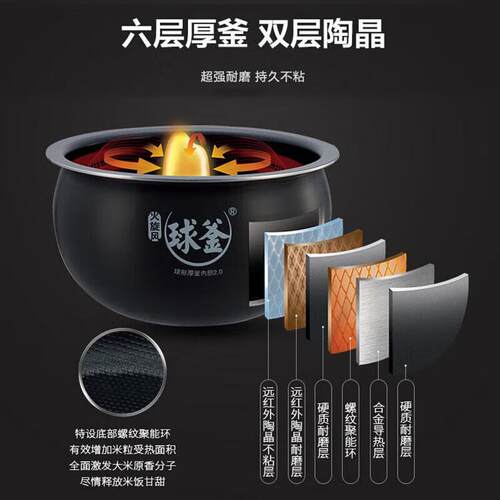 苏.泊尔SF40FC577电饭煲4L智能预约不粘内胆触屏操作多功能电饭锅