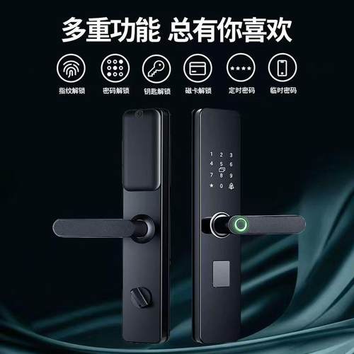 智指纹锁密门锁码指纹锁能家用防盗门电PEU子锁密码出租房民宿入