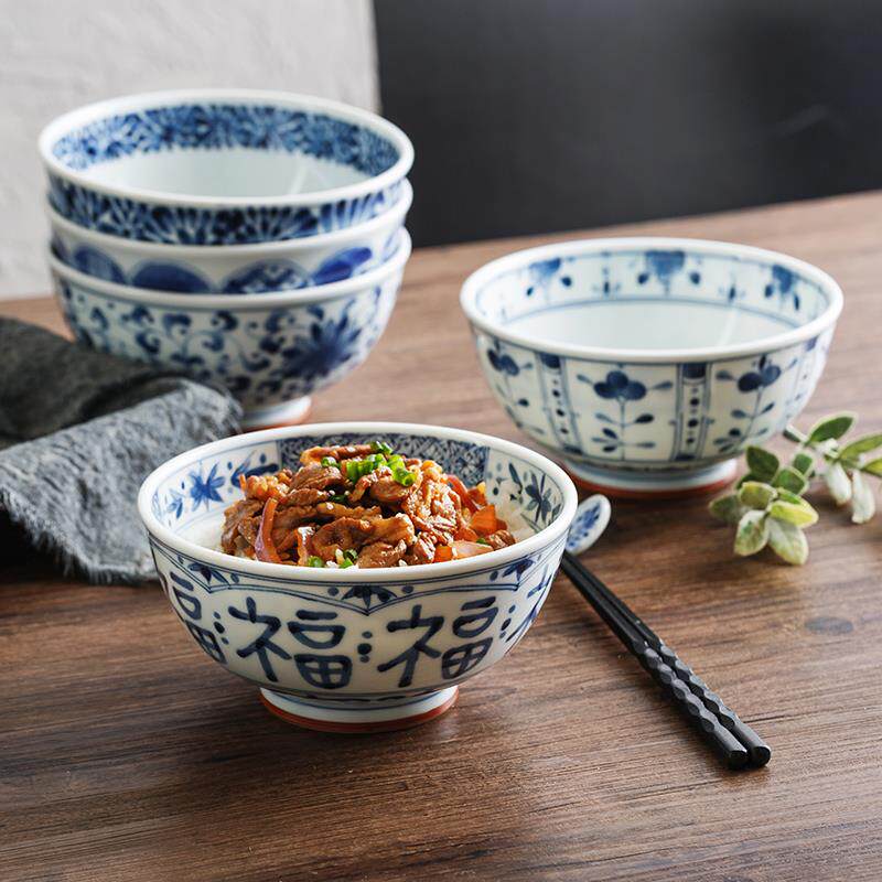 日式盖浇饭碗蓝凛堂6.5英寸大碗丼碗面碗卤肉丼碗日本进口餐厅碗