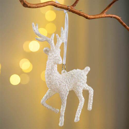 Christmas Tree Decor Clear Glitter Snowflake Bell Ornament