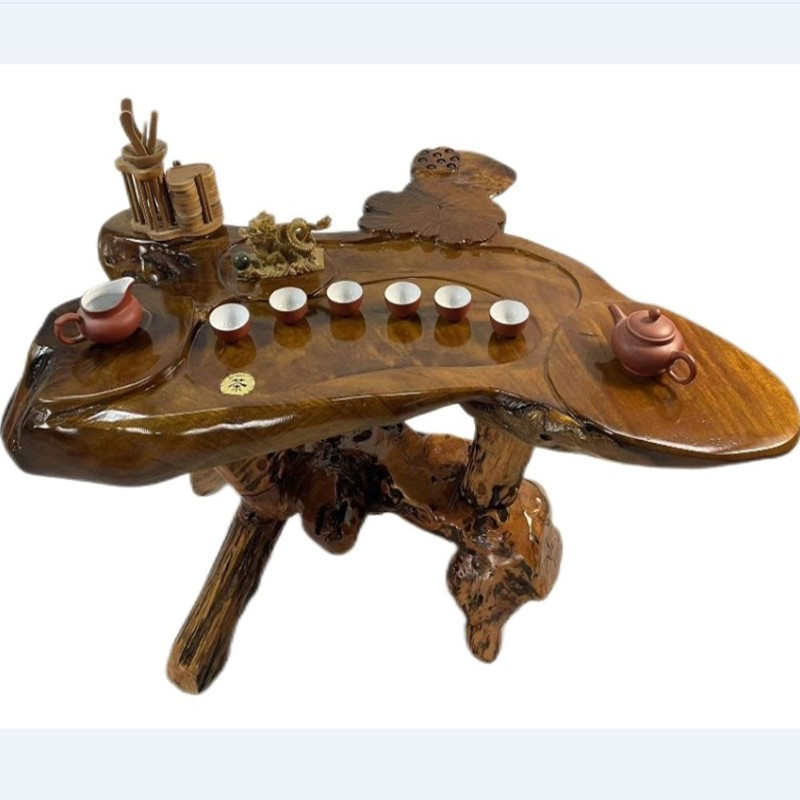 新款金丝楠木根雕茶几整体树根实木茶台原木茶桌家用阳台茶海