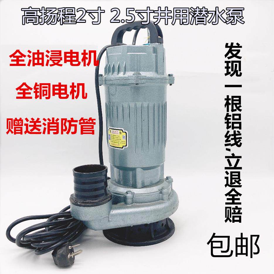 2寸2.5寸两寸半潜水泵抽水机西瓜泵灌溉滴灌喷灌高扬程大流量220V