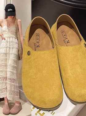 春季浅口博肯单鞋女鞋2026季新款懒人一脚蹬舒适百搭平底休0112z