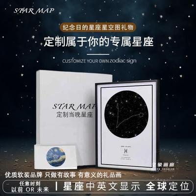 定制礼物当晚星座星空图浪漫生日纪念挂画创意情人节送女友装饰画