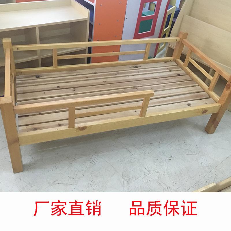 实木幼儿园午睡床儿童床单人床带护栏幼儿园专用床宝宝床木质