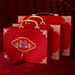婚礼陪嫁婚庆箱礼金绒布批发彩礼箱葱箱结婚陪嫁用品金箱手提新娘