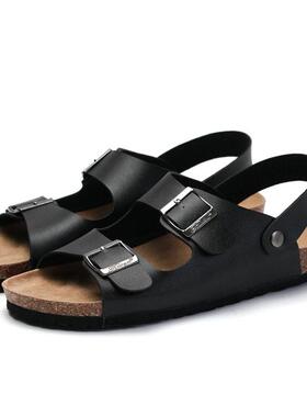 Men Shoes Sandals Slippers Summer Male Flats Sandals Cork Sl