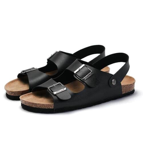 Men Shoes Sandals Slippers Summer Male Flats Sandals Cork Sl