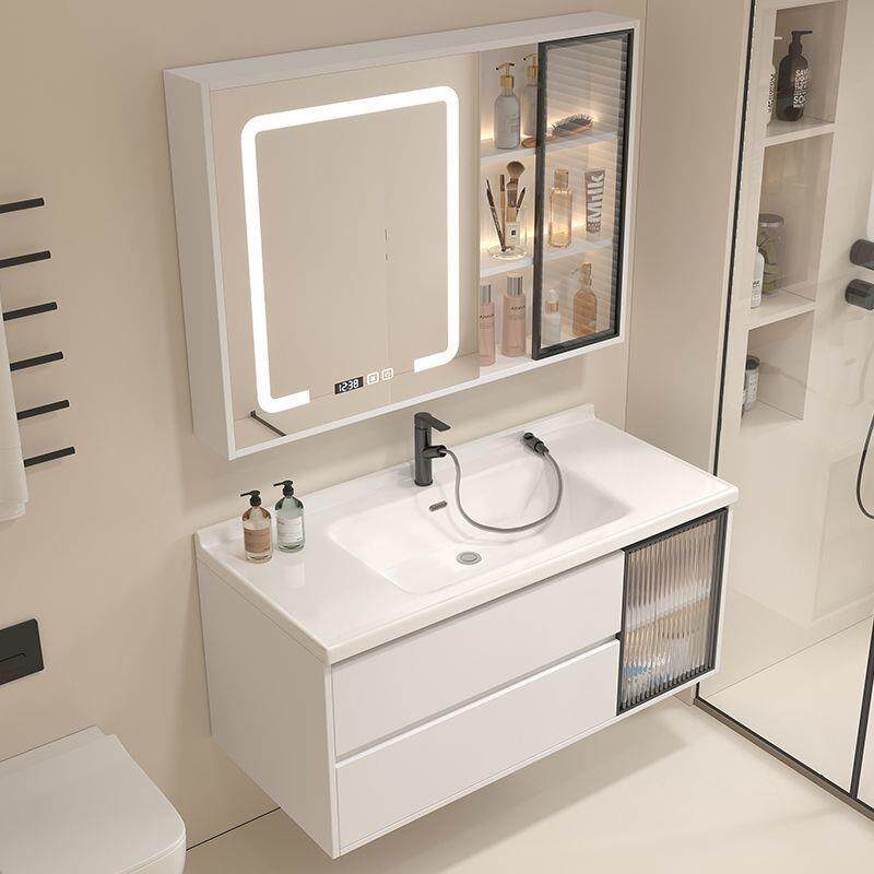 轻奢风一体盆浴室柜组合现代简约洗手池脸盆套装陶瓷卫生间洗漱台