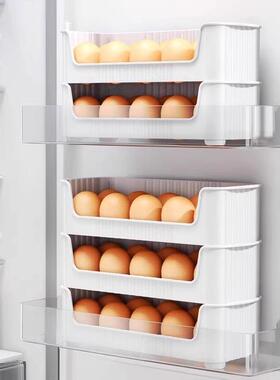 Egg storage box, refrigerator side door organizer, stackable