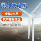 风力发300瓦3叶电机家用220V小型大电功率12v2v风能发电机风光补