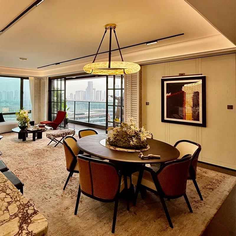 工厂直销【奢华定制】设计师新款法式轻奢风格餐厅西班牙云石吊灯