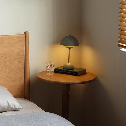 6设计圆形简HF-049约现边几樱桃木实木茶几W方几大理纯石小户代型