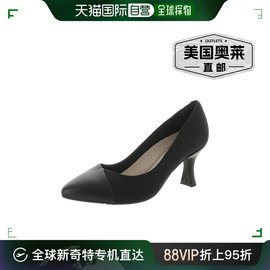 clarks女士皮革，尖头高跟鞋-黑色，美国奥莱直发