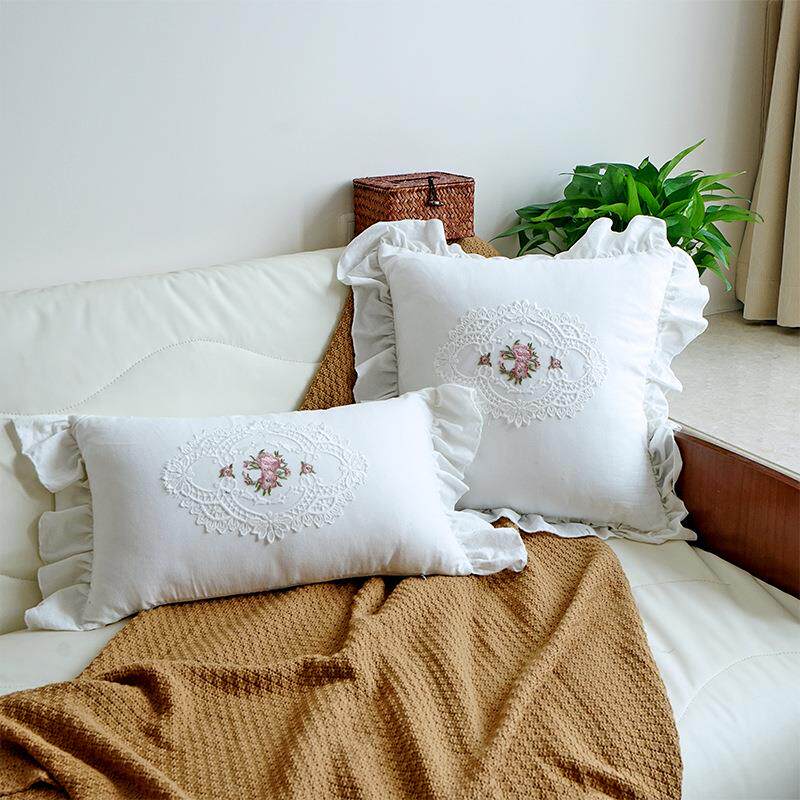 高档奢华北欧式沙发抱枕靠枕靠垫套子不含芯汽车法式复古蕾丝花边