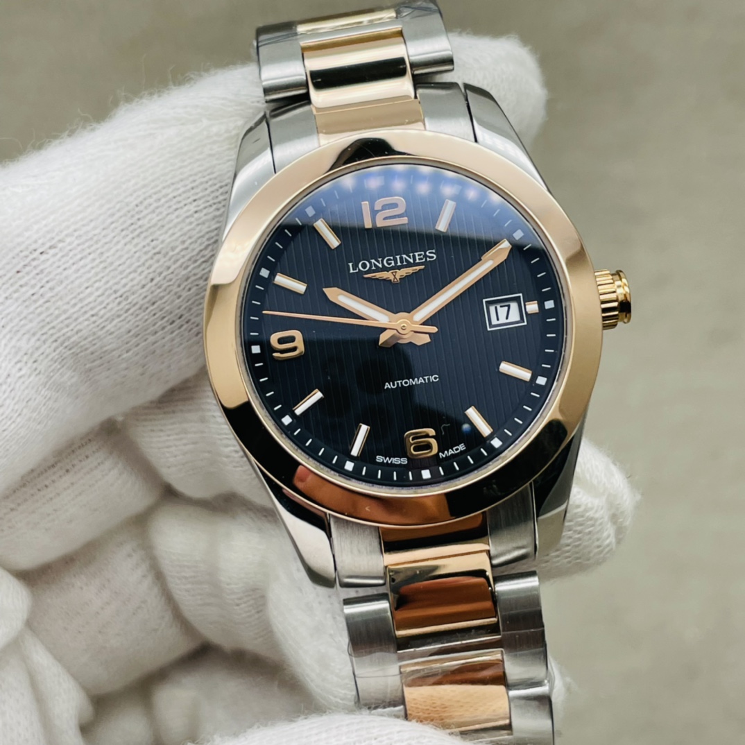 时尚9.8新 浪琴康铂系列精钢18K金自动机械手表女表L2.285.5.56.7