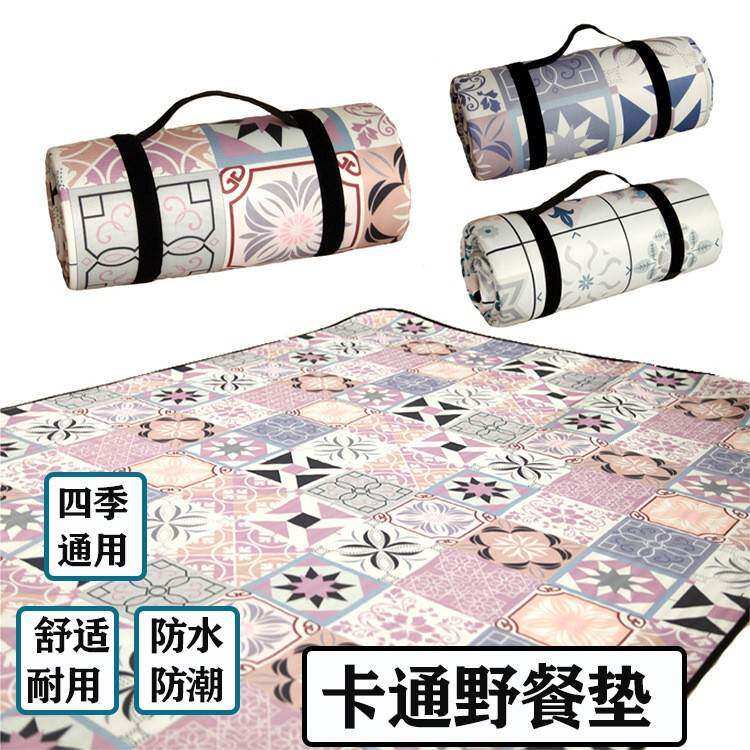 六角花砖野餐垫户外露营防潮垫草坪垫子帐篷垫子野餐布出口便携