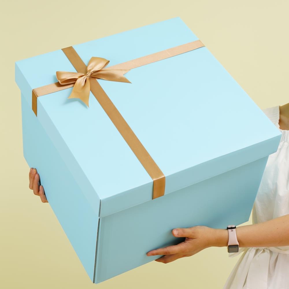 超大号礼物盒送男女友惊喜礼品盒空盒子仪式感生日礼盒蓝色包装盒