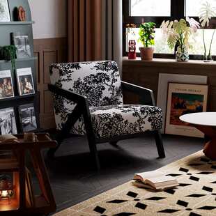 中古风单人沙发椅理查德法式客厅阳台休闲椅子实木设计师沙发单椅