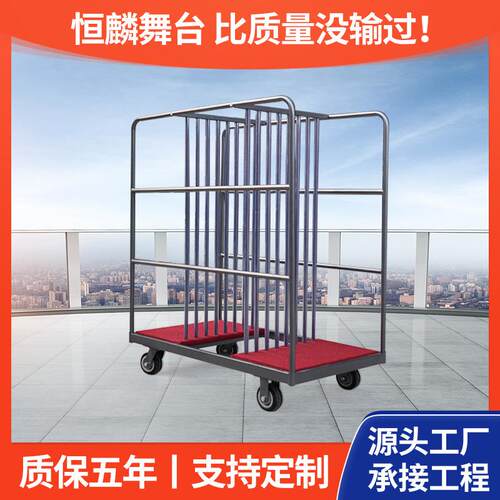 酒店玻璃转盘车餐厅宴会运输存放手推车酒店大堂运输车工厂