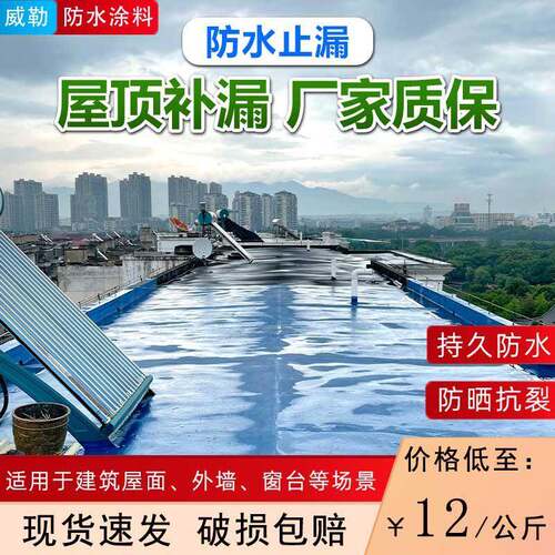 楼房屋顶防水补漏材料外墙裂缝沥青漏水胶卫生间聚氨酯涂料堵漏王