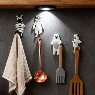 Animal-themed wall hooks for the bedroom, featuring a cute c