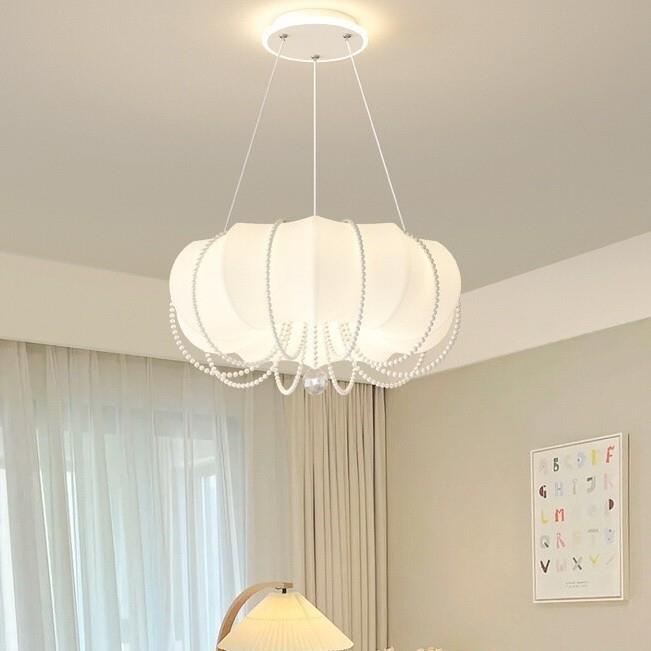 卧室灯法式轻奢高级感吸顶灯圆灯创意个性氛围感水晶灯珍珠南瓜灯