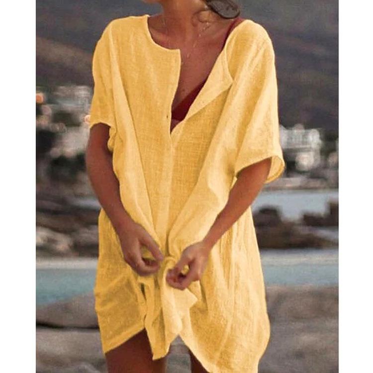 color shirts and medium-length solid multi-color Womens