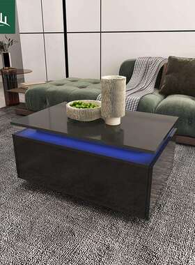 2022新款家用轻奢发光茶几客厅房间RGB装饰茶几小户型氛围灯茶几