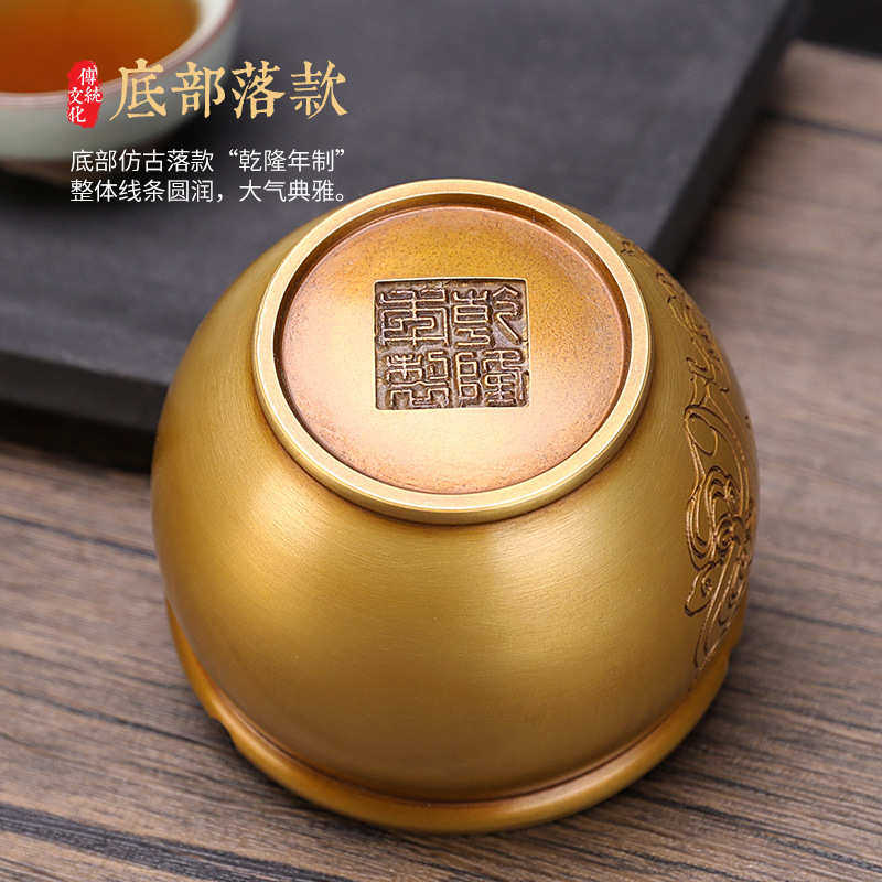 黄铜烟灰缸复古中式进宝烟缸个性创意办公茶几室内铜烟缸摆件