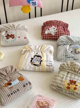 CLING韩系卡通刺全棉水洗棉床E笠三XL250910件套纯棉1.5m绣1.8m单