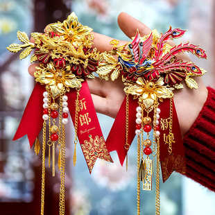 大全结婚胸花全套龙凤胸针花备用品父母一对高级新郎新娘家人婚襟