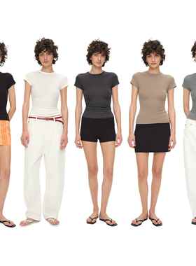 some idea t01版型正肩修身显瘦圆领上衣运动休闲夏季女短袖T恤