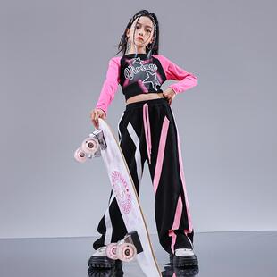 爵士舞女童服装秋冬潮酷辣妹装美拉德儿童走秀潮服少儿街舞演出服