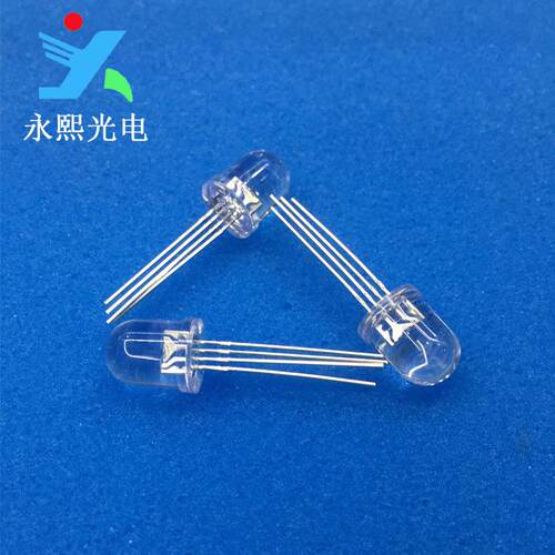 8MM圆头共阴全彩RGB灯珠led发光二极管 F8直插rgb灯珠