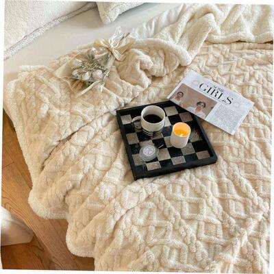 Lamb blanket double thickened sofa nap blanket羊羔绒毛毯盖毯