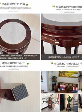 花架实个木式单EYI置物落地客景厅室内鱼缸家用放盆的小中架子木