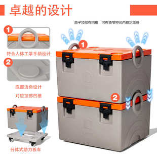 艾思珂酒店食堂商用大容量外卖快餐盒饭食品保温箱76L冷藏周转箱