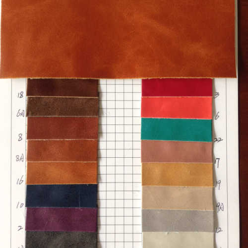 皮革鞋帽子料疯马现货pu人造革手袋纹1mm皮带箱包米兰沙发专用材