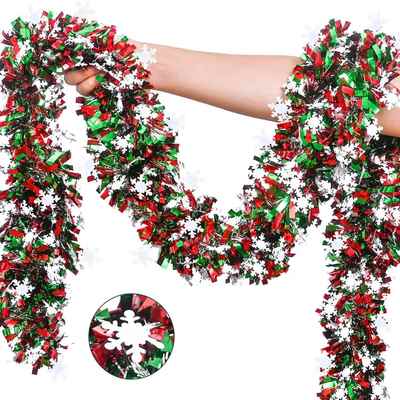2M Christmas Snowflake Tinsel Garland Xmas Tree Decoration C