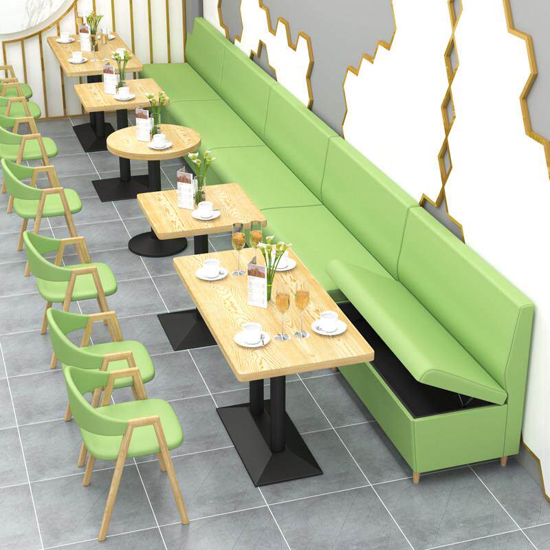 奶茶店桌椅组合网红快餐面 面馆小吃汉堡餐饮家俱咖啡厅双人卡座