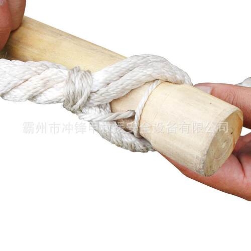 耐磨防滑实木安全绳梯逃生防滑木质软梯高空作业施工原木软梯