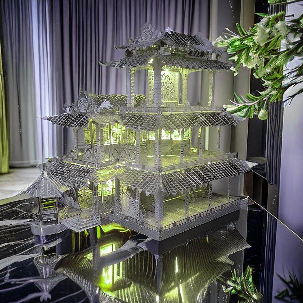 天外弦音-天音阁金属拼装模型成人高难度手工制作3D立体拼图玩具