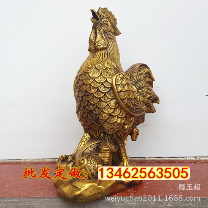 厂家直销纯铜公鸡摆件金钱鸡生肖鸡福字鸡如意公鸡风水铜器家居