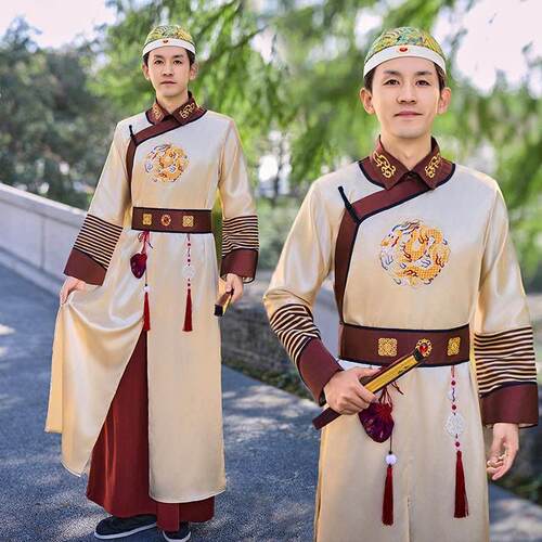 清朝古装阿哥服装清代皇帝贝勒王爷宫廷影视剧成人男装舞台演出服