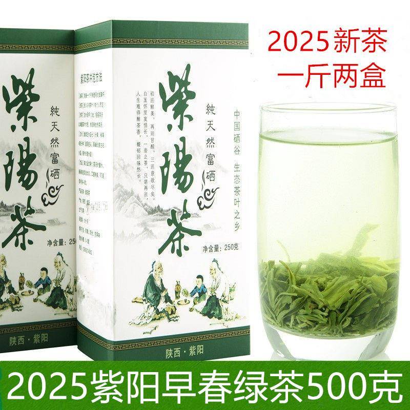 2025新茶绿茶散装茶紫回阳富硒茶陕西阳茶叶紫茶毛尖浓香甘炒青