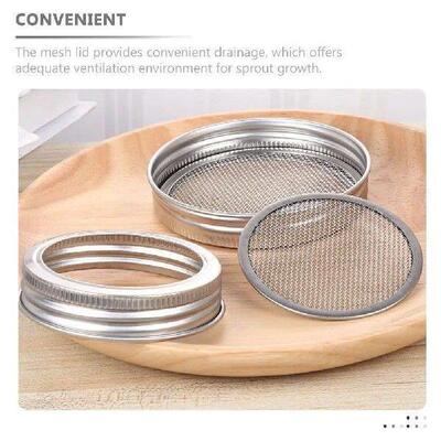 5pcs Stainless Steel Germination Screen Sprouting Lids Wide