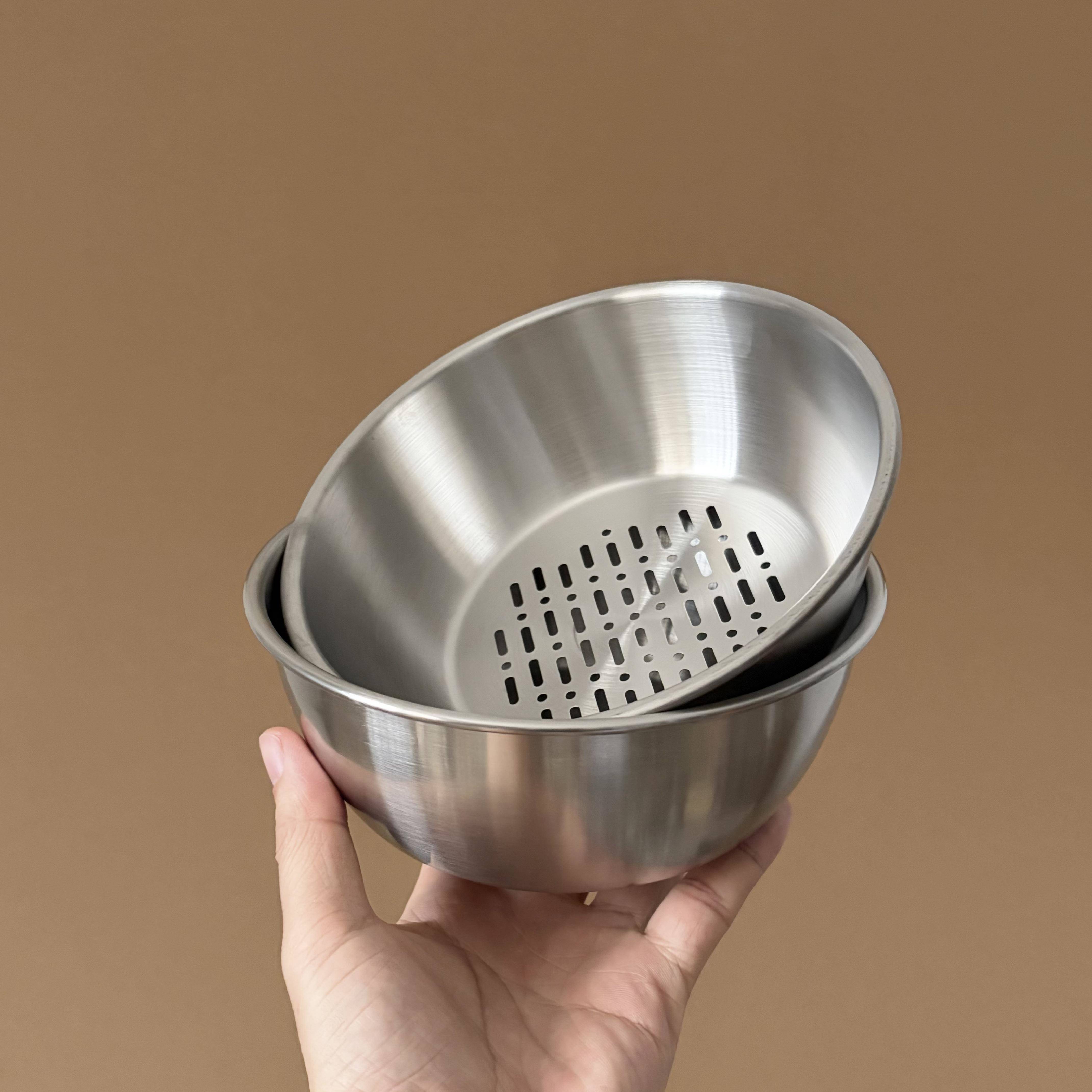 加厚不锈钢洗水果沥水篮神器食品级双层迷你沥水盆新款小果盆菜盆