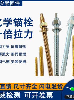 化学螺栓高强度倒锥形化学锚栓膨胀螺丝8.8级M12M16M18M20M24M30